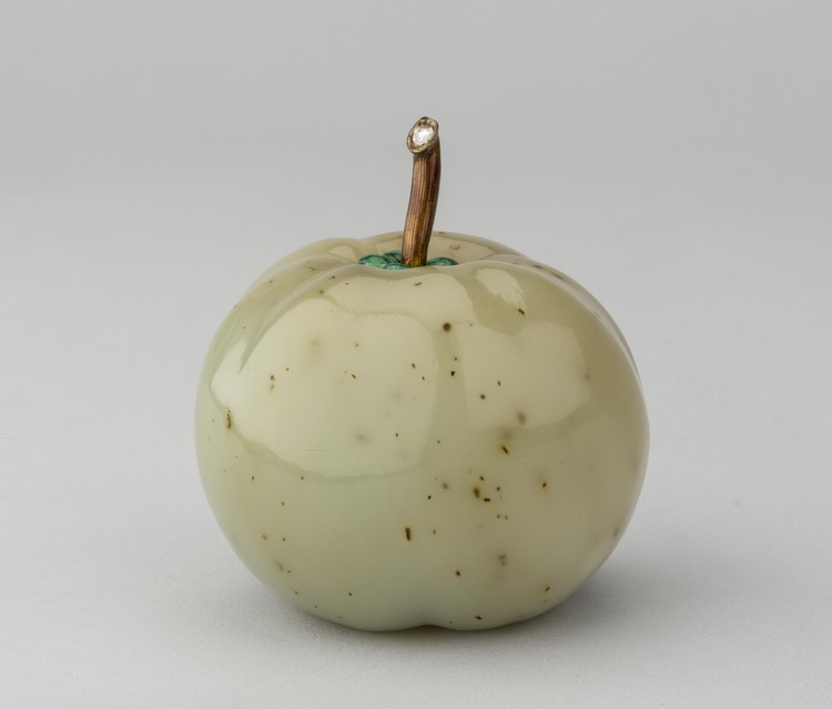 Apple-shaped pot with a brush - фото, ракурс 3