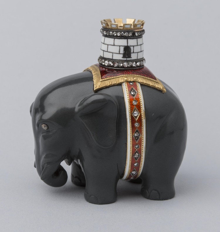 Elephant figurine with tower - фото, ракурс 1