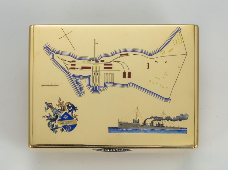 Cigarette case with Kronstadt town map - фото, ракурс 2