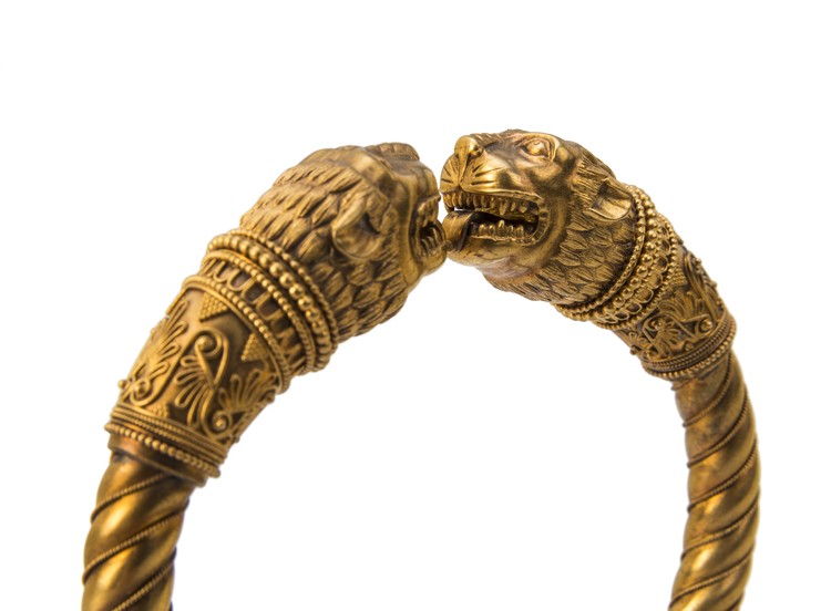 Bracelet with lion heads from the Kertch treasures series - фото, ракурс 2