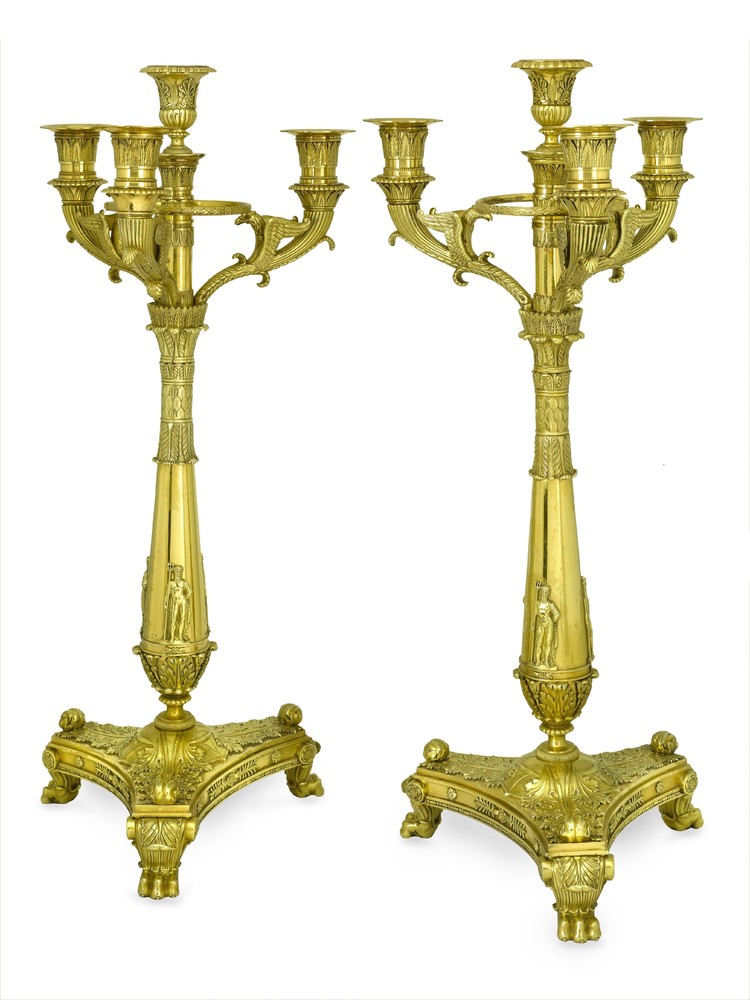 Pair of chandeliers for four candles - фото
