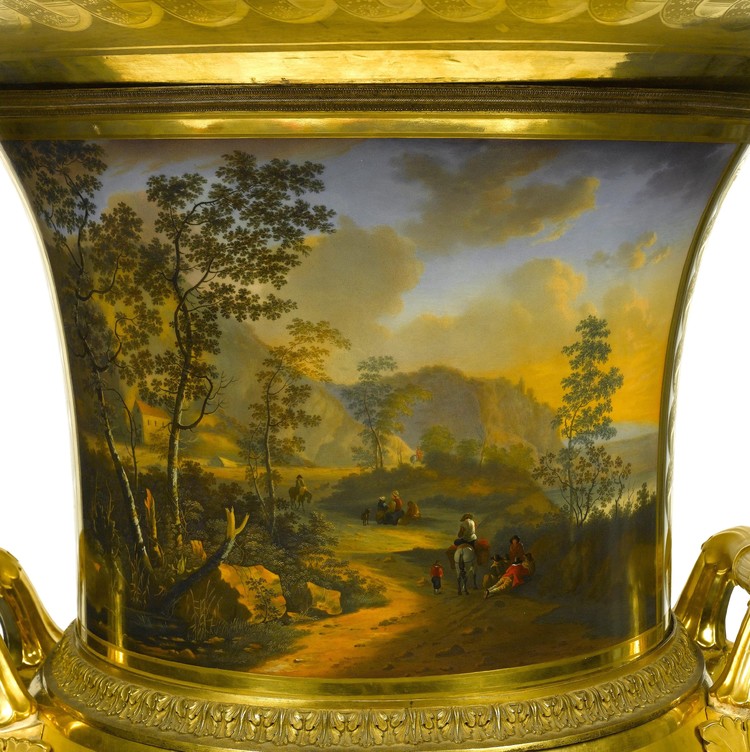 Pair of crater vases with imags of Italian landscapes, after the original paintings by Jan Dirksz Both - фото, ракурс 3