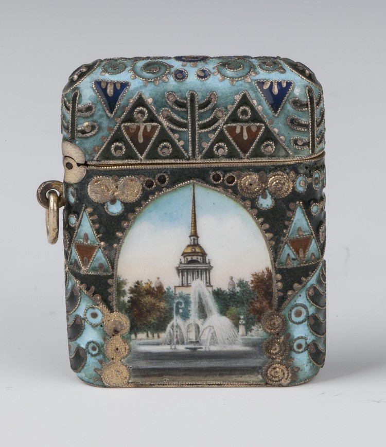 Match holder with a miniature painting of 