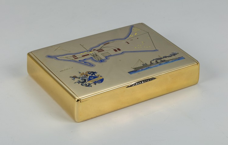 Cigarette case with Kronstadt town map - фото, ракурс 1
