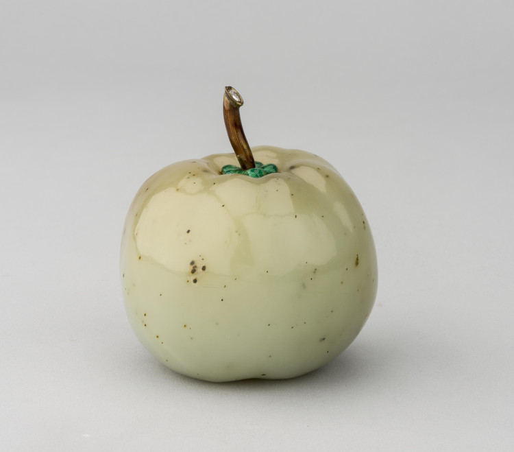 Apple-shaped pot with a brush - фото, ракурс 1