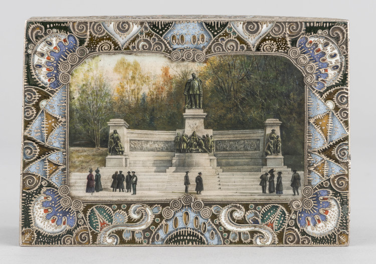 Шкатулка с изображением памятника императору Александру II в Киеве - фото, ракурс 1